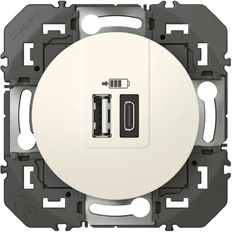 Double Chargeur USB 1 Type A + 1 Type C Dooxie Blanc / Legrand 3 Double Chargeur USB 1 Type A + 1 Type C Dooxie Blanc / Legrand – Image 3