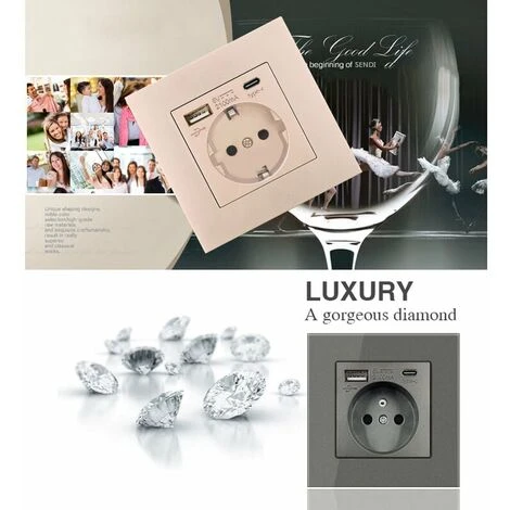 Panneau De Prises Françaises Type-c+USB16A Type 86, Nombre De Prises : 2 Trous, Nombre De Ports USB : 1, Nombre De Ports Type-c : 1, Sûr Et Ferme(arc Blanc) 3 Panneau De Prises Françaises Type-c+USB16A Type 86, Nombre De Prises : 2 Trous, Nombre De Ports USB : 1, Nombre De Ports Type-c : 1, Sûr Et Ferme(arc Blanc) – Image 3