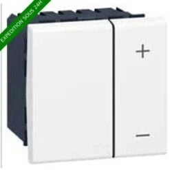 LEGRAND Mosaic Interrupteur Variateur Sans Neutre 2 Fils 600W Blanc - 078405