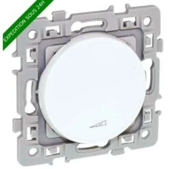 EUROHM Square Interrupteur Variateur Sans Neutre Toutes Charges 500W Blanc - 60219