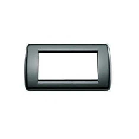 Placca 4 Modules Rondo' Black Series Idea 16764.16 1 Placca 4 Modules Rondo' Black Series Idea 16764.16