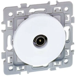 Prise TV Simple Blanche Square Avec Griffes (60267)