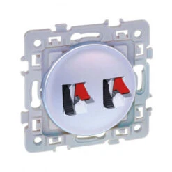 Prise Haut-parleurs Double Silver Square (60475)