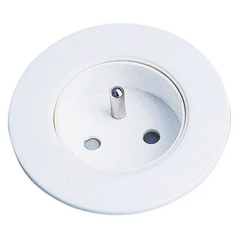 Prise Blanche 2P+T A Encastrer - Pour Meuble 1 Prise Blanche 2P+T A Encastrer - Pour Meuble