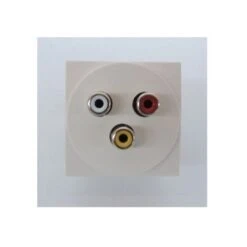 Prise Audio + Video 3 Sorties RCA 2M Blanc Format 45X45mm Bornes Vis Systo HAGER WS261