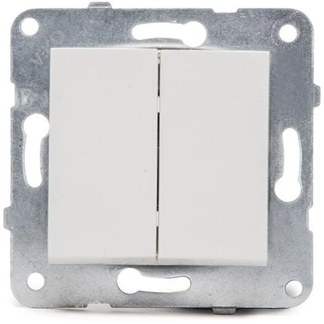 Commutateur Double Panasonic Karre 10A 250V/Cadre En Métal Avec Griffes/Clé Blanc (GH-90963602) 2 Commutateur Double Panasonic Karre 10A 250V/Cadre En Métal Avec Griffes/Clé Blanc (GH-90963602) – Image 2