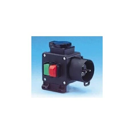 Tripus Prise De Courant Avec Contact De Terre, Fiche De Mise à La Terre, Bouton Marche/arrêt Et Bobine à Tension Nulle 230V 2 Tripus Prise De Courant Avec Contact De Terre, Fiche De Mise à La Terre, Bouton Marche/arrêt Et Bobine à Tension Nulle 230V – Image 2