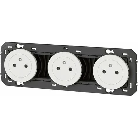 Triple Prise De Courant 2P+T Affleurante Dooxie 16A Précâblées - Blanc - Legrand 1 Triple Prise De Courant 2P+T Affleurante Dooxie 16A Précâblées - Blanc - Legrand