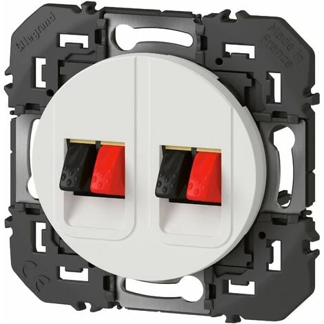 Prise Haut-Parleur - Double - Dooxie - Blanc - Legrand 1 Prise Haut-Parleur - Double - Dooxie - Blanc - Legrand