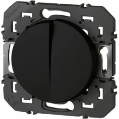 Double Interrupteur Ou Va-et-vient, Dooxie - 10A - AX175 - 250V - Noir Legrand