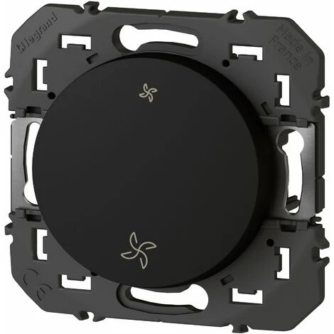 Interrupteur Commande VMC - Dooxie - Noir - Legrand 1 Interrupteur Commande VMC - Dooxie - Noir - Legrand