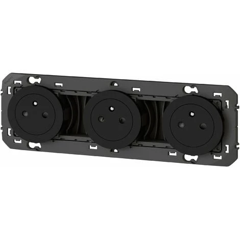 Triple Prise De Courant 2P+T Affleurante Dooxie 16A Précâblées - Noir - Legrand 1 Triple Prise De Courant 2P+T Affleurante Dooxie 16A Précâblées - Noir - Legrand