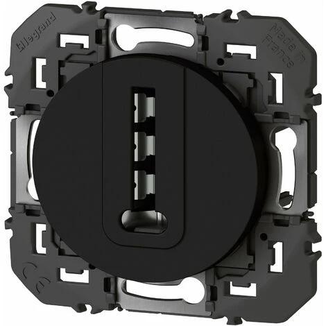 Prise Téléphone En T Dooxie - Noir - Legrand 1 Prise Téléphone En T Dooxie - Noir - Legrand