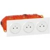 Kit Triple Prise 2P+T Affleurante Dooxie 16A Précâblées - Blanc - Legrand
