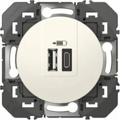 Dooxie Chargeur - 2 USB - A+C - 3A - 15W Blanc Composable - Legrand