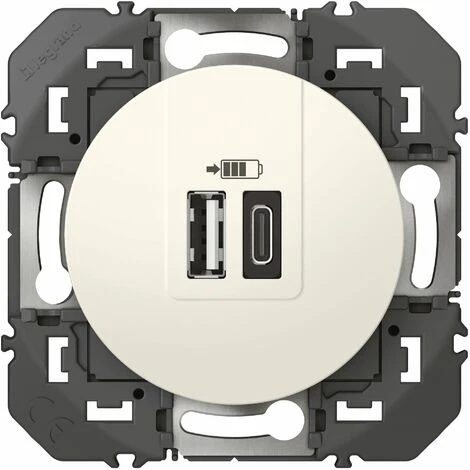 Dooxie Chargeur - 2 USB - A+C - 3A - 15W Blanc Composable - Legrand 1 Dooxie Chargeur - 2 USB - A+C - 3A - 15W Blanc Composable - Legrand