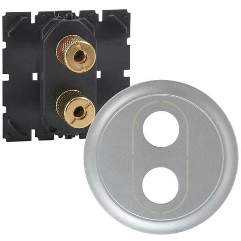 Legrand Enjoliveur Céliane Pour Prise Banana Simple Finition Titane (068531) 2 Legrand Enjoliveur Céliane Pour Prise Banana Simple Finition Titane (068531) – Image 2