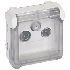 Legrand Prise TV R SAT à Sorties Multiples Plexo Composable IP55 Blanc Artic Antimicrobien (070724)