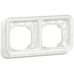 Legrand Support Plaque 2 Postes Horizontaux Plexo Composable IP55 Blanc Artic Antimicrobien (070794)