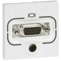 Legrand Prise HD 15 Femelle + Jack 3,5mm à Visser Mosaic 2 Modules Blanc (078774)