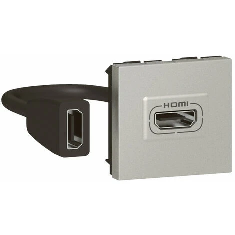 Legrand Prise HDMI TypeA Version 1.4 Préconnectorisée Mosaic 2 Modules Alu (079279L) 1 Legrand Prise HDMI TypeA Version 1.4 Préconnectorisée Mosaic 2 Modules Alu (079279L)