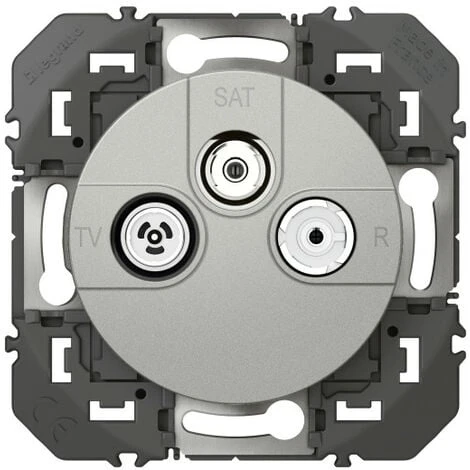 Legrand Prise TV R SAT 1 Câble Dooxie Finition Alu (600453) 1 Legrand Prise TV R SAT 1 Câble Dooxie Finition Alu (600453)