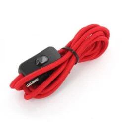 Câble Textile 2m + Interrupteur - Rouge -Legrand || Schneider® Soldes Boutique 15485201 5