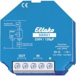 Eltako 61100330 Relais De Limitation De Courant Capacitif 230V/120 µF. 1 Contact NO 10A/250VAC Bleu