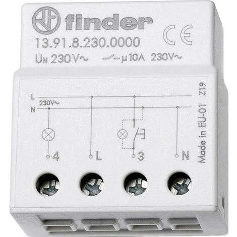 Télérupteur Pour Encastrement/saillie Finder 13.91.8.230.0000 1 NO (T) 230 V/AC 10 A 2300 VA 1 Pc(s) S71475 1 Télérupteur Pour Encastrement/saillie Finder 13.91.8.230.0000 1 NO (T) 230 V/AC 10 A 2300 VA 1 Pc(s) S71475