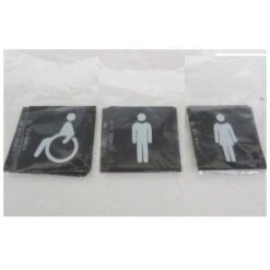Kit De 3 Pictogrammes étiquette Pour Voyant 45X45mm WC - Homme -Femme Systo HAGER WS607