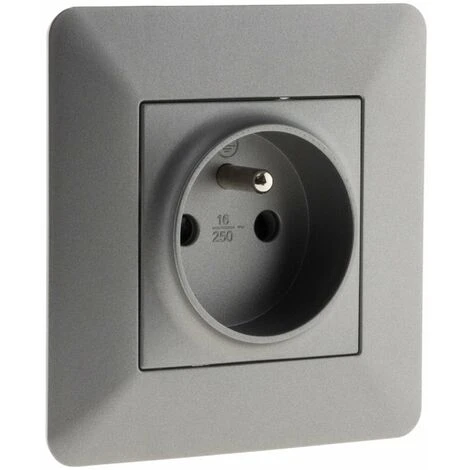 Prise 2P+T 16A Titanium - Artezo 1 Prise 2P+T 16A Titanium - Artezo