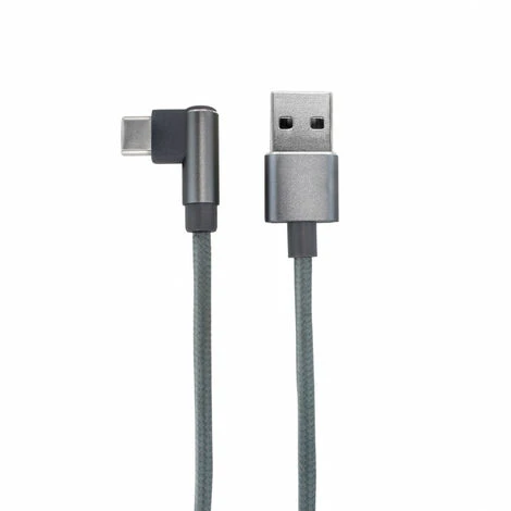 Câble USB-C /USB-A Coudé Nylon 1 M - Gris 1 Câble USB-C /USB-A Coudé Nylon 1 M - Gris