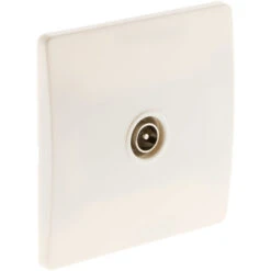 Prise TV Ø9,52 Vis + Griffes Blanc - Diwone