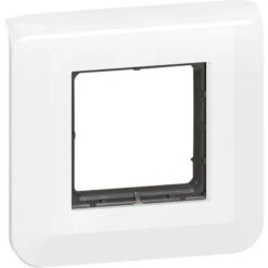 Plaque Et Support Mosaic 2 Modules - Composable - Fixation à Vis - Blanc - Legrand