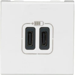 Double Chargeur USB Mosaic - Type C - 2 Modules - Composable - Blanc - Legrand