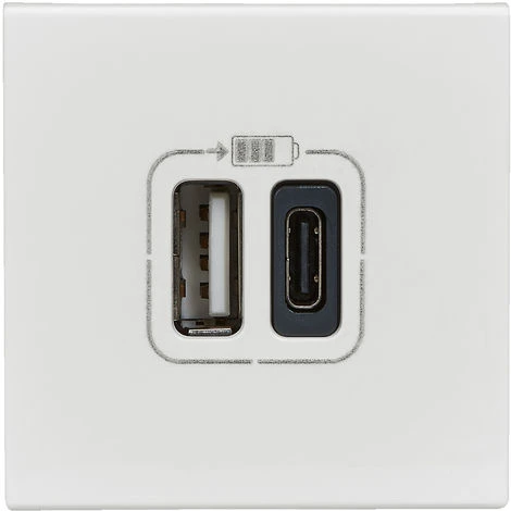 Double Chargeur USB Mosaic - Type A+C - 2 Modules - Composable - Blanc - Legrand 2 Double Chargeur USB Mosaic - Type A+C - 2 Modules - Composable - Blanc - Legrand – Image 2