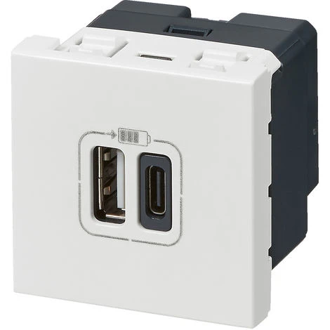 Double Chargeur USB Mosaic - Type A+C - 2 Modules - Composable - Blanc - Legrand 3 Double Chargeur USB Mosaic - Type A+C - 2 Modules - Composable - Blanc - Legrand – Image 3