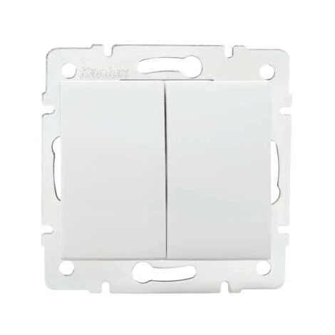 Interrupteur Encastrable Double LOGI Blanc 1 Interrupteur Encastrable Double LOGI Blanc