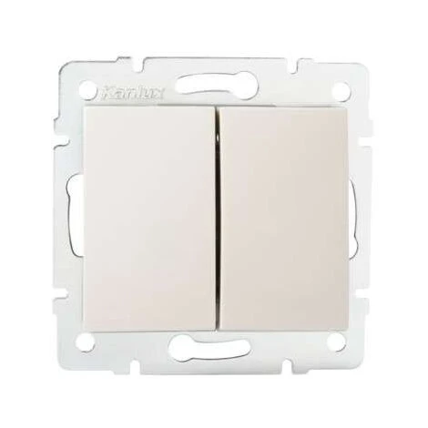 Interrupteur Encastrable Double LOGI Crème 1 Interrupteur Encastrable Double LOGI Crème