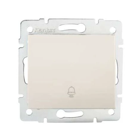 Bouton Poussoir Encastrable Pour Sonnette LOGI Crème 1 Bouton Poussoir Encastrable Pour Sonnette LOGI Crème