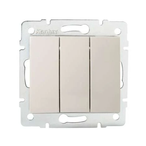 Interrupteur Encastrable Triple LOGI Crème 1 Interrupteur Encastrable Triple LOGI Crème