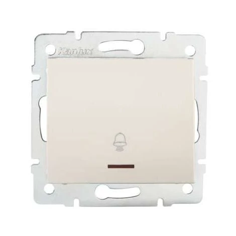 Bouton Poussoir Encastrable Pour Sonnette Avec Témoin LED LOGI Crème 1 Bouton Poussoir Encastrable Pour Sonnette Avec Témoin LED LOGI Crème