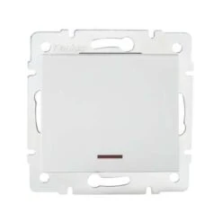 Interrupteur Encastrable Simple Avec Témoin LED LOGI Blanc