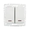 Interrupteur Encastrable Double Avec Voyant Lumineux LED DOMO Blanc