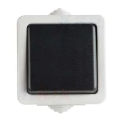 Interrupteur Va-et-Vient Simple Étanche TEKNO Noir