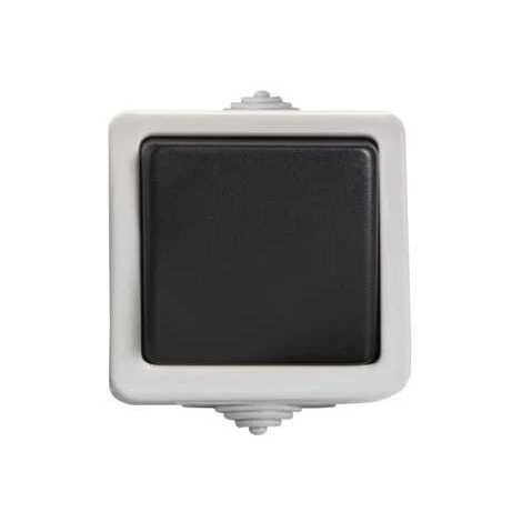 Bouton Poussoir Simple Étanche TEKNO Noir 1 Bouton Poussoir Simple Étanche TEKNO Noir