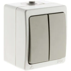 Va-et-vient Double Gris Clair IP54 - Akya