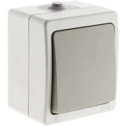 Bouton Poussoir Gris Clair IP54 - Akya