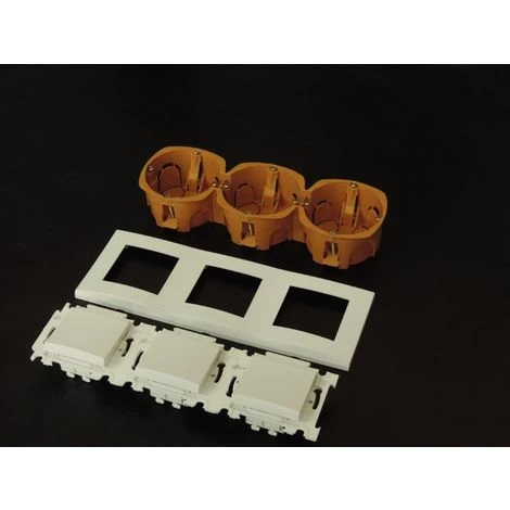 Kit Encastré 3 Inters V&V 10A Horizontal Avec Plaque Blanche Et Boite Placo Spécial Renovation Pret à Poser 2 Kit Encastré 3 Inters V&V 10A Horizontal Avec Plaque Blanche Et Boite Placo Spécial Renovation Pret à Poser – Image 2