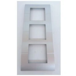 Plaque Triple Verticale SYSTO Titane Entraxe 57 3x2 Modules HAGER WS407T